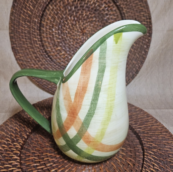 MCM Vintage Metlox Vernonware TAM O' SHANTER Plaid Gingham Glaze Pitcher Jug - Picture 2 of 13